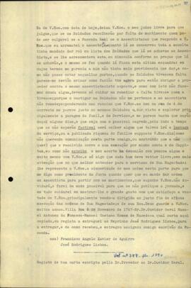 Registro de uma carta de Manoel Caetano Homem de Macedo