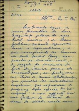 Representação de João Carlos Augusto D' Oeynhausen à Thomaz Antônio de Vila Nova