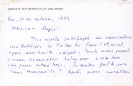 Carta de Carlos Drummond de Andrade a Sérgio Buarque de Holanda