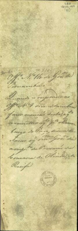 Pasta contendo proclamação, ofício e cartas, recebidos e expedidos por Caetano Pinto de Miranda Montenegro