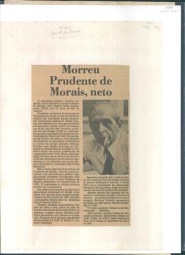 "Morreu Prudente de Morais, neto"