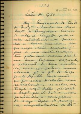 Carta de Felipe José Nogueira Coelho a D. Luis de Albuquerque de Melo Pereira e Caceres