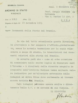 Transcrições de documentos constantes no Arquivo do Estado de Firenze relativos à história do Brasil