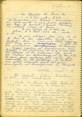 Fragmento de carta do Barão de Vila Bela ao Marquês de Olinda