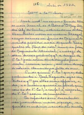 Carta de Antônio Rodrigues Gayoso a D. Luis de Albuquerque de Melo Pereira e Caceres