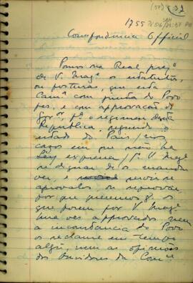 Carta dos Oficiais da Câmara de Vila Bela, redigida por José Alexandre Barbosa Coelho, Escrivão da Câmara, a S. Majestade