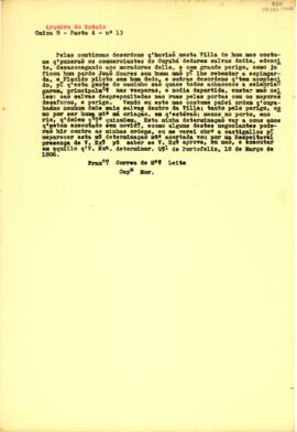 Carta do Capitão-mor Francisco Correa de Morais Leite
