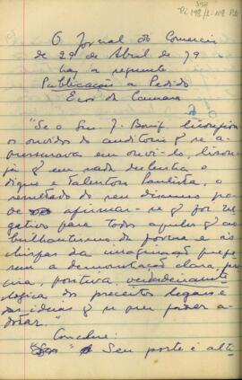 Discurso de José Bonifácio, 1879