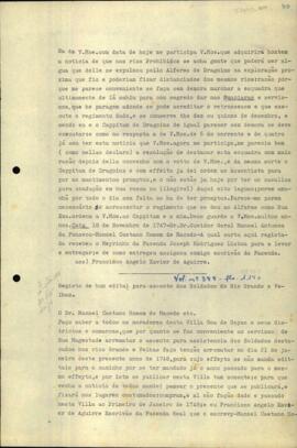 Registro de um edital de Manoel Caetano Homem de Macedo