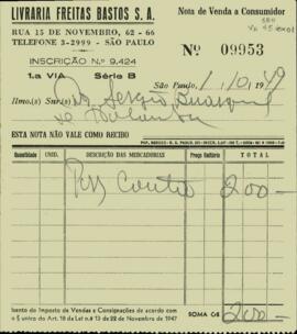 Nota da Livraria Freitas Bastos