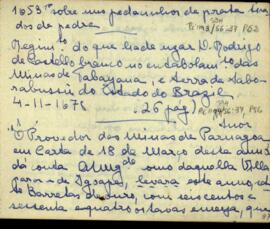 Carta de diversos remetentes a S. Majestade