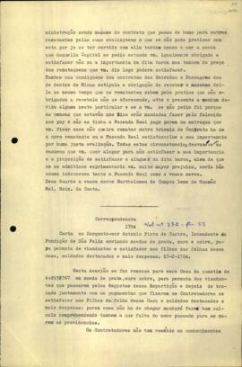 Carta de Manuel Rodrigues da Costa ao Sargento-mor Antônio Pinto de Castro