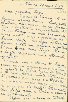 Carta de Octávio Tarquínio de Souza a Sérgio Buarque de Holanda