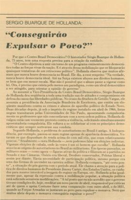"Conseguirão expulsar o povo?"