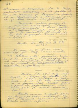 Fragmento de carta de Saldanha Marinho a J. L. da C. Paranaguá