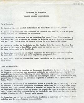 Programa de Trabalho do Centro Brasil Democrático