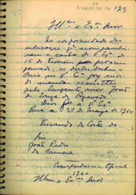 Carta de Manoel B. de Melo de Castro a D. Antônio Rolim de Moura