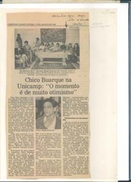 "Chico Buarque na Unicamp: o momento é de muito otimismo"