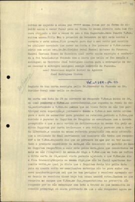 Registro de uma carta de Manoel Caetano Homem de Macedo