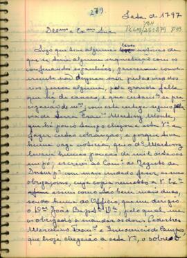 Carta de José Paes Falcão das Neves a D. Caetano Pinto de Miranda Montenegro