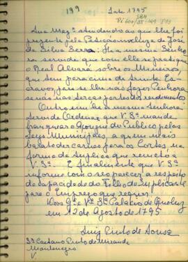Carta de S. Majestade a Caetano Pinto de Miranda Montenegro
