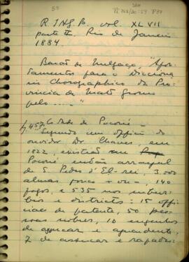 "Apontamentos para o Dicionário Chrorográphico da Província de Mato Grosso pelo  …"