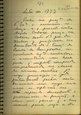 Carta de João Carlos Ferreira a D. Luís de Albuquerque de Melo Pereira e Caceres