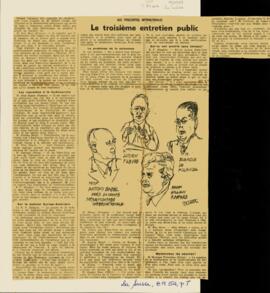 "Le troisième entretien public: aux Rencontres Internationales"