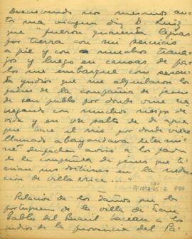 Fragmento, em espanhol, da "Relação dos danos que os portugueses da Vila de São Paulo do Brasil fazem aos índios da Província do Paraguai e os meios que se podiam adotar para remediá-los"