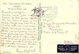 Cartão postal de Francisco de Assis Barbosa a Sérgio Buarque de Holanda