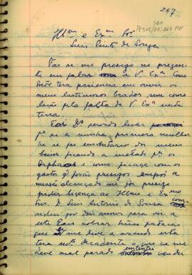 Carta de Salvador Jorge Velho a Luís Pinto de Sousa Coutinho