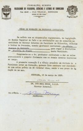 Nomeação de Sérgio Buarque de Holanda na Faculdade de Filosofia, Ciências e Letras de Sorocaba