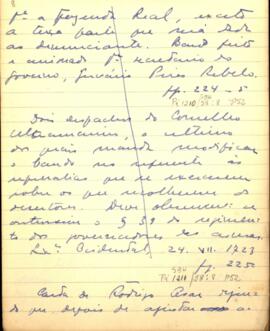 Fragmentos e resumo de carta de D. Rodrigo Cesar