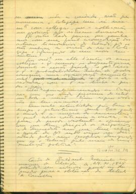Fragmento de carta de Saldanha Marinho ao Marquês de Olinda