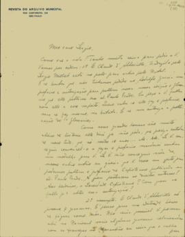 Carta de Rubens Borba de Moraes a Sérgio Buarque de Holanda