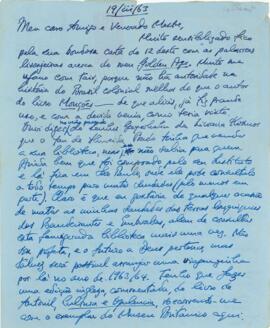 Carta de Charles Boxer a Sérgio Buarque de Holanda
