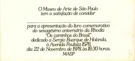 Convite do Museu de Arte de São Paulo