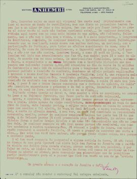 Carta de Paulo Duarte a Sérgio Buarque de Holanda