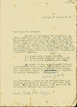 Carta de Antônio Candido de Mello e Souza a Sérgio Buarque de Holanda