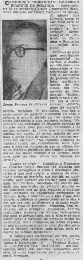 “Caminhos e Fronteiras, de Sérgio Buarque de Holanda”
