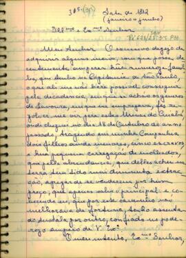 Carta de Miguel Dias de Crasto a D. João Carlos Augusto D' Oeynhausen
