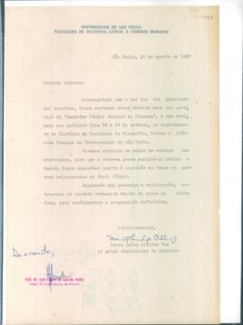 Carta de Maria Luísa Albiero Vaz a Maria Amélia Alvim Buarque de Holanda