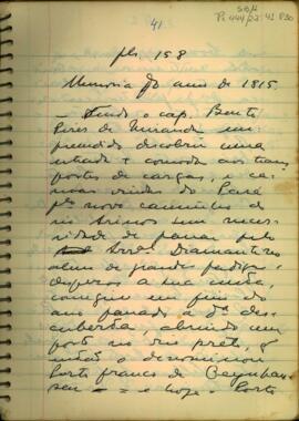 Memória dos vereadores da Câmara de Cuiabá, 1815