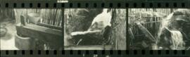 Fotografia de monjolos, forno de barro e tear