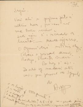 Carta de Raul Bopp a Sérgio Buarque de Holanda