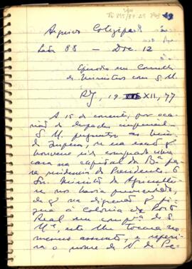Documentos sobre os pedidos de exoneração do Barão de Cotegipe e do Duque de Caxias