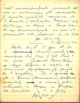 Resumo de carta de D. Rodrigo Cesar a D. Aires de Saldanha
