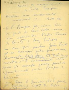 Anotações referentes ao Livro de Assentamentos do Padre Pompeu