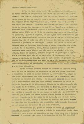 Carta de Sérgio Buarque de Holanda a Percy Ernft Schramm