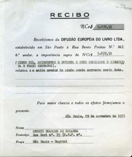 Recibo da Difusão Europeia do Livro